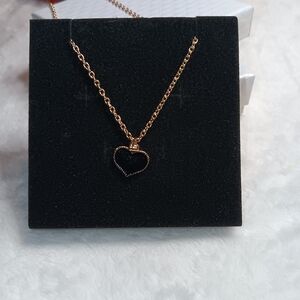 Elegant Black Heart Pendant Necklace